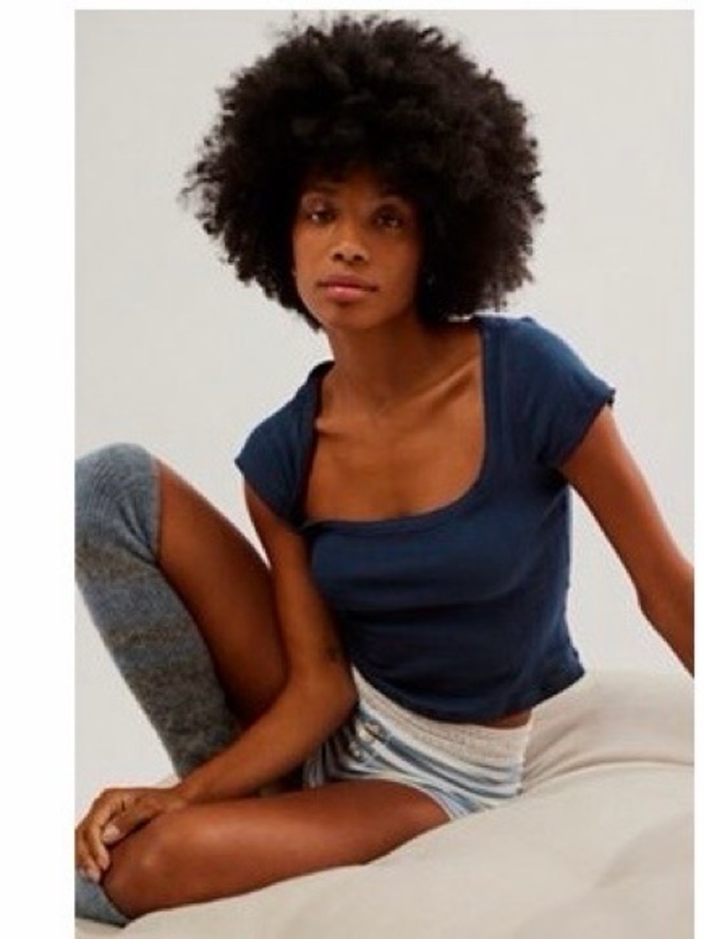 Free people End Game Pointelle Baby Tee